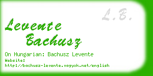 levente bachusz business card